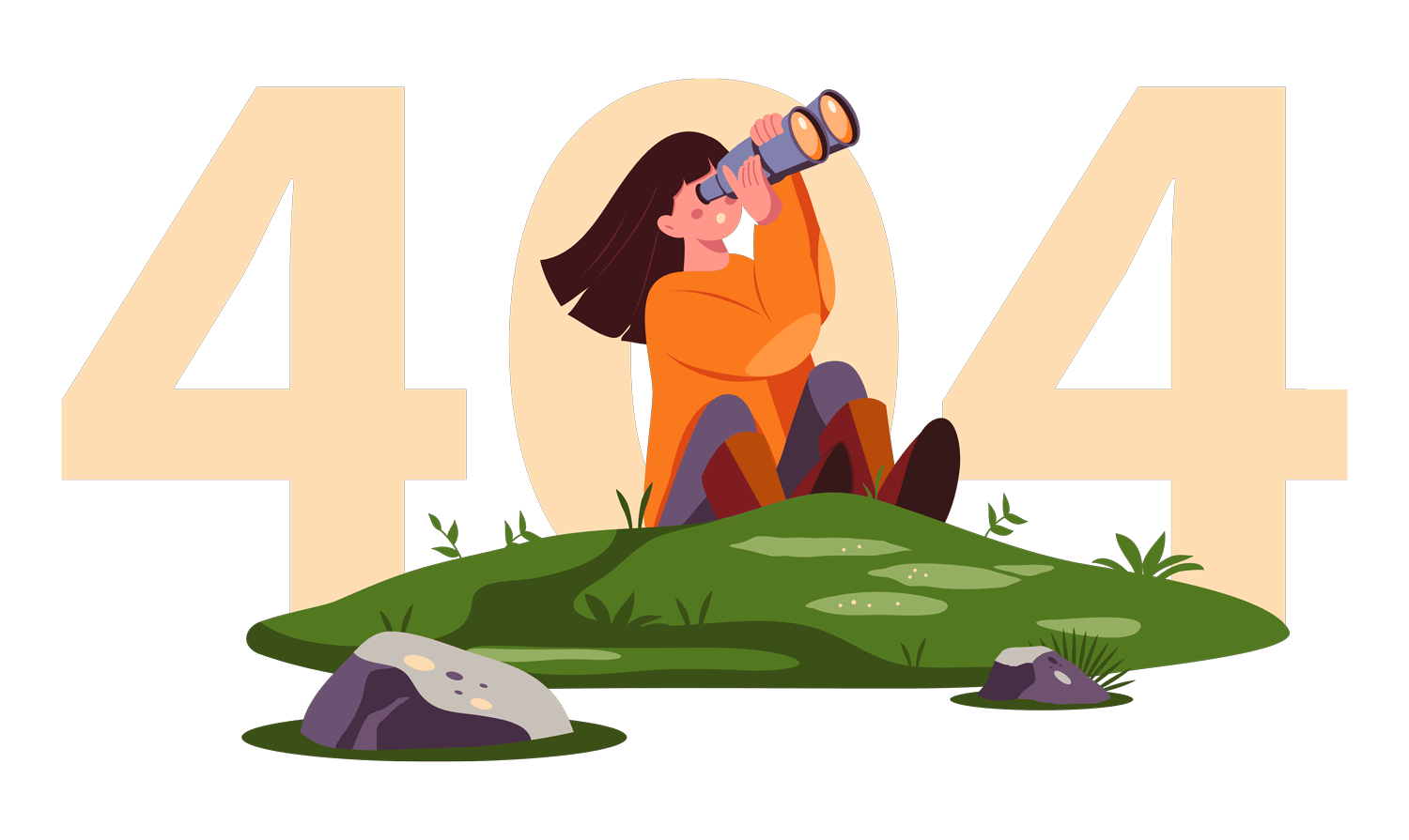 page 404 illustration d'une femme avec des jumelles sur une colline